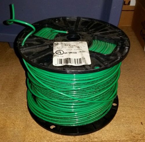 AWG #12 GAUGE THHN-THWN-MTW 600 VOLT COPPER STRANDED GREEN ELECTRICAL WIRE 480ft