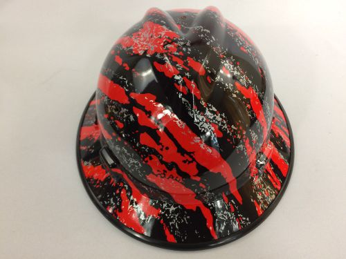 MSA V-Gard Hard Hat W/Fas-Trac Marble, Splash, Camo Hydrographic Print OSHA/CSA