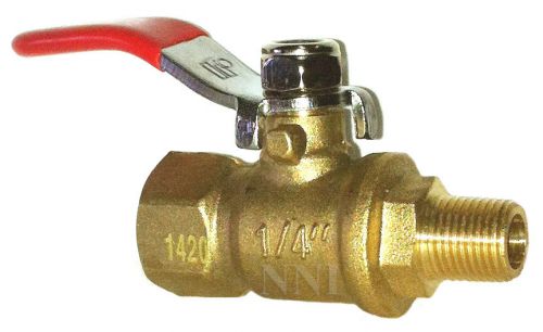 1/4&#034; Female x 1/8&#034; Male NPT Mini Brass Ball Valve Full Port 600 WOG Lever Handle