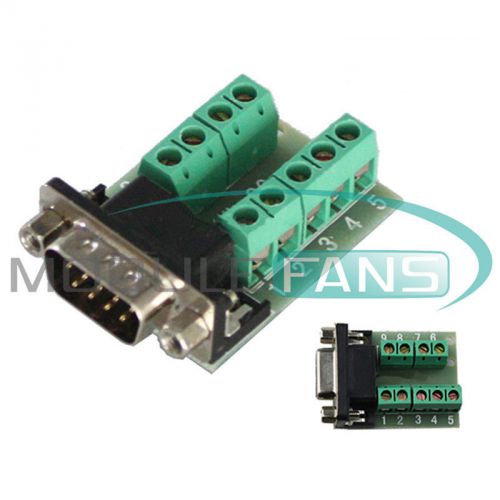 2PCS DB9 Male Adapter Signals Terminal Module RS232 Serial To Terminal DB9