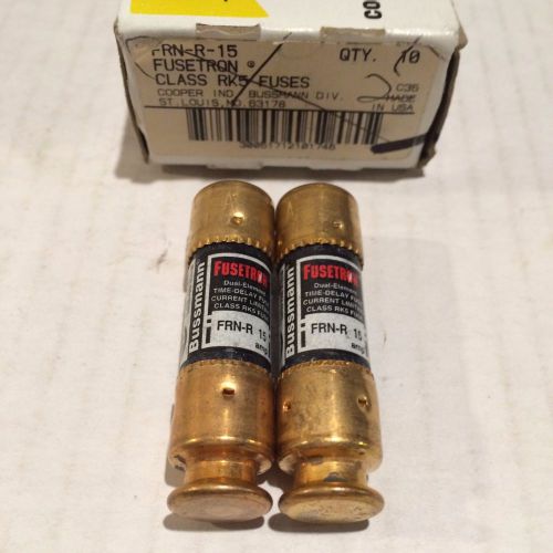 Lot Of 2 Cooper Bussmann FRN-R-15 RK5 Low Voltage Fuses 250VAC/125VDC 15A NEW