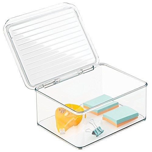 MetroDecor mDesign Desk Box, Small -3&#034; Tall, Clear