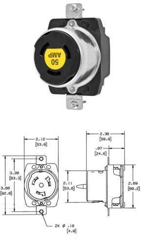 Hubbell HBL7379    50A 3Pole 4Wire Receptacle   &#034;NSFP&#034;