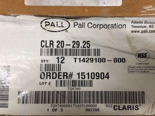 Box of 12 Pall CLR 20-29.25&#034; Claris Filter Cartridges