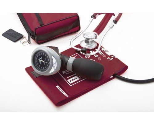 ADC Pro&#039;s Combo I 788/641 Palm Aneroid/Sprague Stethoscope Kit, Adult, Magenta