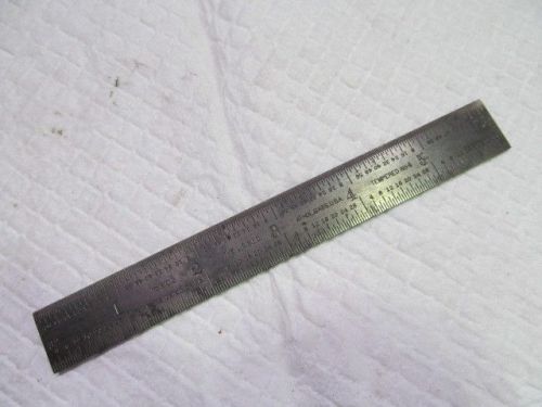 Vintage Starrett No.603 6&#034; Tempered No.4 Steel Rule, U.S.A.