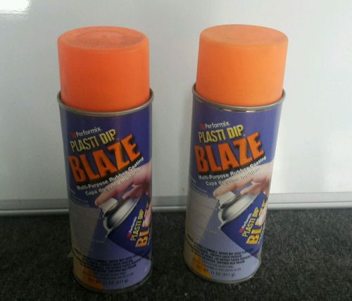 LOT OF &#034;2&#034; BLAZE ORANGE 11OZ PLASTI DIP RUBBER HANDLE SPRAY COATING