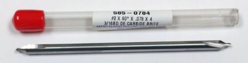 #2 CARBIDE CENTERDRILL, 4&#034; OAL, 60° INCL. ANGLE, .078&#034; x 4&#034; 585-0784