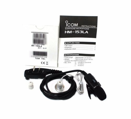 NEW ICOM HM-153LA Ear/Mic for IC-F3031 IC-F4031 IC-F3033 IC-F4033 IC-F3036