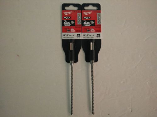 2 Pack Milwaukee 48-20-7311 3/16 in. x 4 in. x 6 in. MX4 SDS+ Carbide Drill Bit