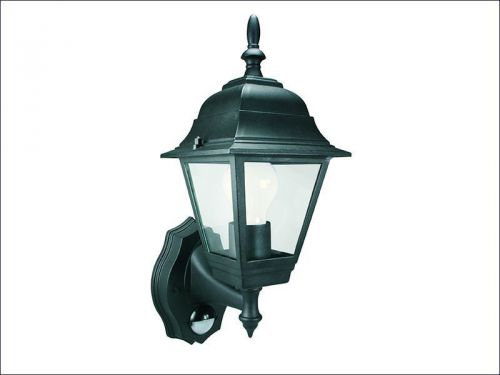 Byron - ES94 4-Panel Coach Lantern With Motion Detector Black