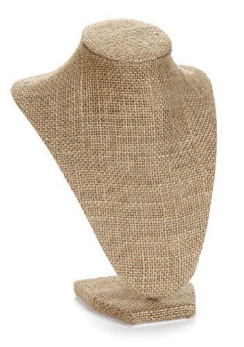 Darice 1999-084BUR Burlap Bust Jewelry Stand, 9-Inch