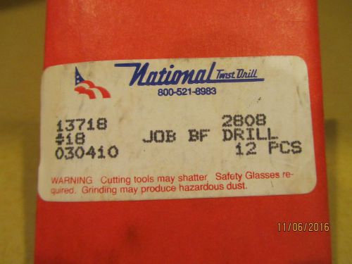 Drill Bits (#4)  National #18  13718  2808  NEW / N.O.S.  12 pcs