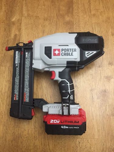 Porter Cable 20v Lithium Ion 18 Ga Brad Nailer &amp; 4.0 Ah Max Pack Battery PCC790