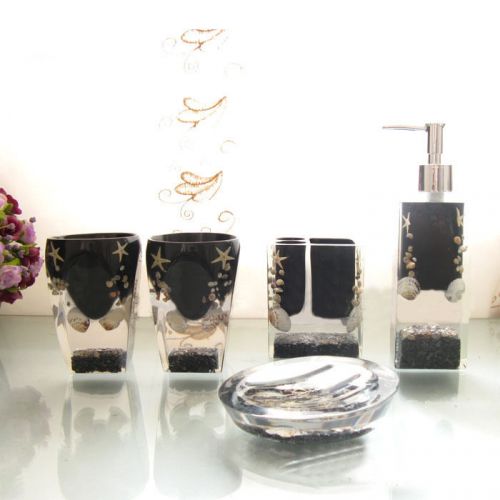 European Chabay Black Resin Wedding Gift Home Bathroom Wash Supplies Five Set