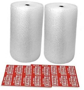 2-Pack Bubble Cushioning Wrap Rolls, 3/16&#034; x 12&#034; x 72&#039; 2 Rolls: 12 in x 72 ft