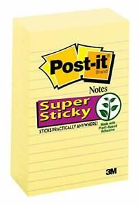 Super Sticky 4x6 in, 5 Pads, 2x the Sticking Power, Canary Yellow, Notes