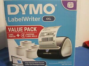 DYMO Label Writer 4XL Thermal Label Printer Machine, Black/Gray Value Pack