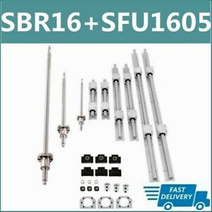 SBR16 Linear Rail Set+RM1605 SFU1605 Ball Screw 3 kit 300mm-1550mm+Coupler CNC