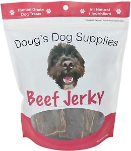 Doug&#039;s Dog Supplies - Beef Jerky Dog Treats - Human Grade, 1 Ingredient, 100% -