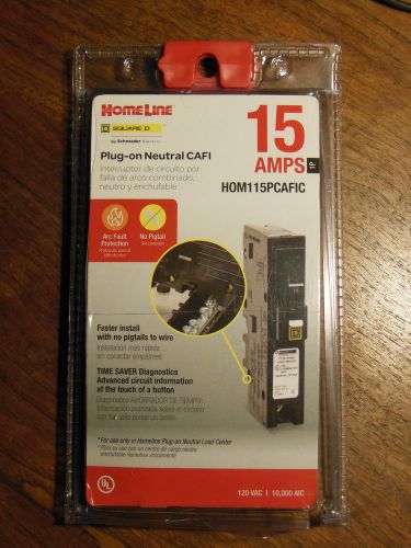 15 Amp Plug on Neutral CAFI Breaker Square D Homeline HOM115PCAFIC