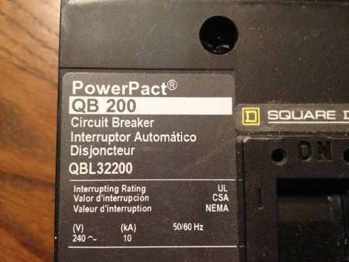 Square D 200 Amp QB 200 / QBL 32200 Power Pact Circuit Breaker