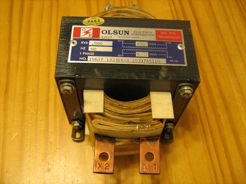 OLSUN LOW VOLTAGE HIGH GURRENT TRANSFORMER 5VAC 0.5KVA 230VAC PRIMARY