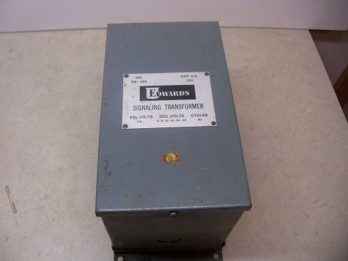 Edwards 88-100 signaling transformer multi-tap 4-8-12-16-20-24 volts 100va works for sale