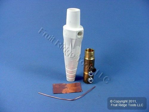 Leviton white ect 16 series female cam plug 400a 600v double set screw 16d33-w for sale