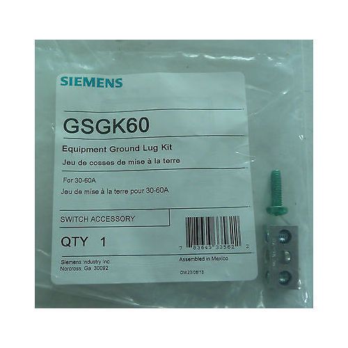 New siemens gsgk60 equipment ground lug kit for 30-60 amp safety switch for sale