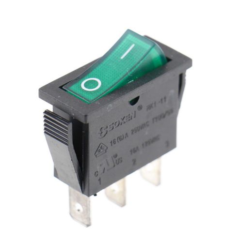 Green Light Indicator SPST On-Off Boat Rocker Switch 15A/250V 15A/125V UL list