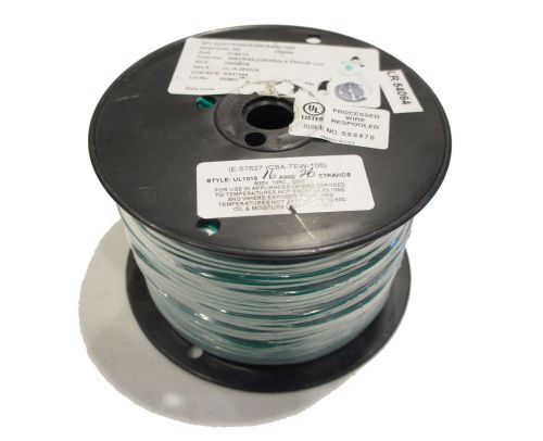 UL1015 16 AWG Gauge 26 Strands 600V 105C .032&#034; 500 FT Green Wire Spool