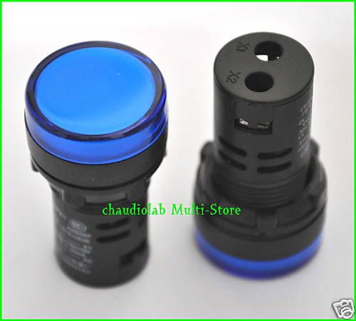 10x New HQ Pilot Indicator Light 30mm BLUE Bulb 12VAC DC #APT