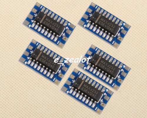 5pcs mcu mini rs232 max3232 to ttl level pinboard converter board for sale