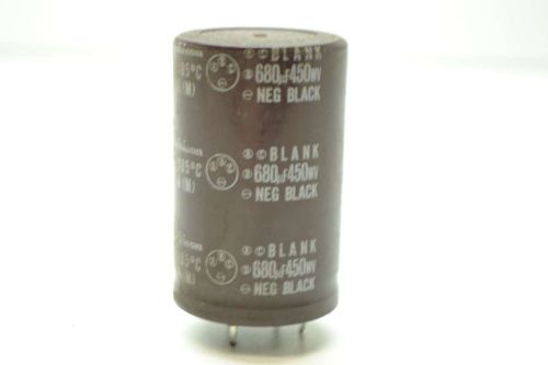 NICHICON GQ BLANK 450WV 105 DEG C NEG BLACK 680UF CAPACITOR D401633