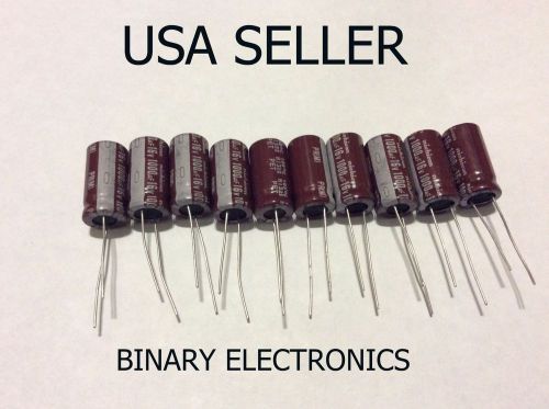 10pcs Nichicon PR 1000uf 16v Radial Electrolytic Capacitor USA Seller