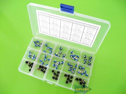15value variable resistor trim pot potentiometer single turn 90pcs box kit *17 for sale