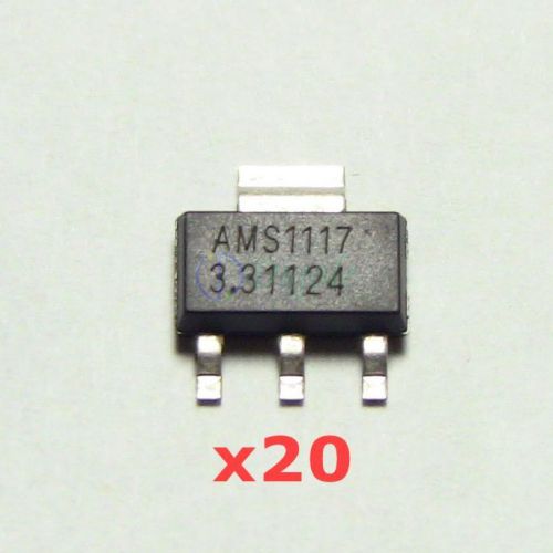 20pcs AMS1117 1117 3.3V 1A Voltage Regulator, Comp LM