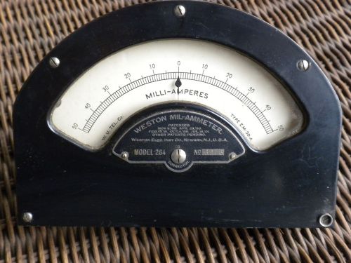 ANTIQUE WESTON ELECTRIC INSTRUMENT COMPANY MIL-AMMETER MODEL 264 # 6976 1888 PAT