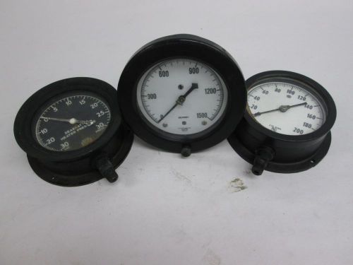 LOT 3 ASHCROFT ASSORTED GAUGES 4-1/4 4-1/2IN FACE USG 1/4IN NPT D293506