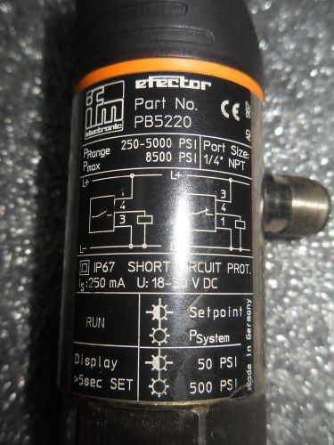 (V31-4) 1 NEW IFM EFECTOR PB5220 PRESSURE SWITCH