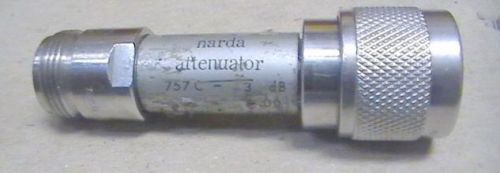 narda 3 dB ATTENUATOR 757C-3 TYPE N RF HAM TEST dc-12.4GHz 3dB Fixed Attenuator