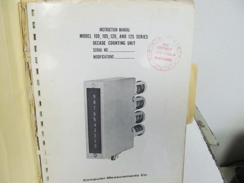 COMPUTER MEASUREMENTS 100,105,120,125 Decade Counting Instruction Manual