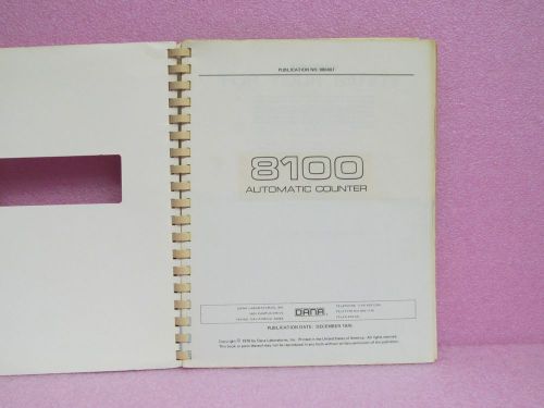 Dana manual 8100 automatic counter instruction manual w/schematics (12/76) for sale