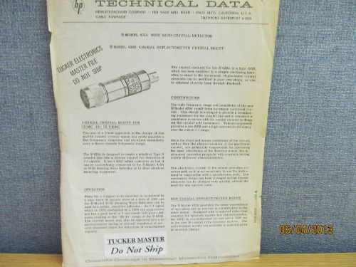 Agilent/HP 420A/B Reflectometer Crystal Detector Technical Data 10/30/58