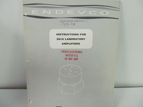 Endevco 2616 Laboratory Amplifiers Instructions w/schematics