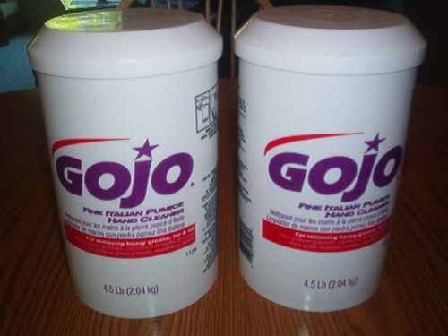 TWO (2) 4.5 LB.Each GOJO Fine Italian Pumice Hand Cleaner 9 LB. TOTAL!!! 1135