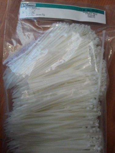 PANDUIT BT2S-M Cable Zip Ties,Std,8.0 In,Natural,Pk 1000