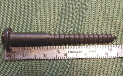 Vintage Lot 32 Count  Black #12 X 2&#034; Slot Round Head Wood Screws