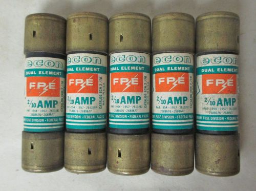 FPE - 2/10 AMP / 250 V. - (LOT OF 5 FUSES)